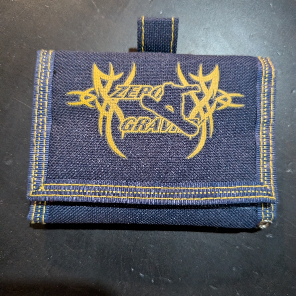 Zero Gravity Blue Snowboarding Hook And Loop 90s Wallet